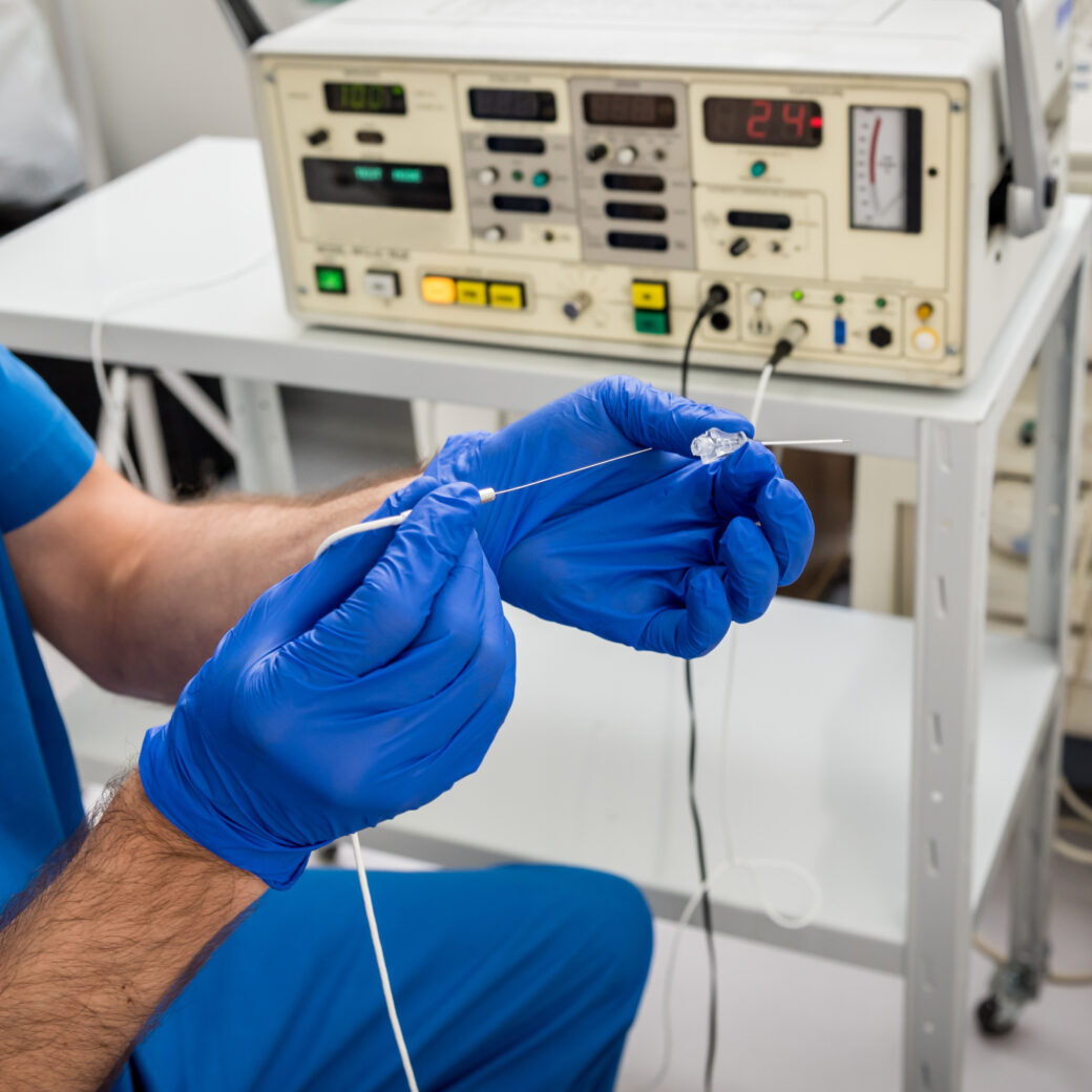 Cardiologist Use Tubes For Radiofrequency Catheter Ablation. Cardiologist Use Tubes For Radiofrequency Catheter Ablation.
